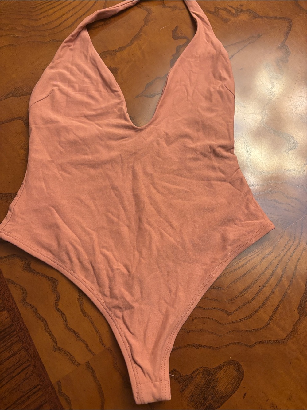 ALIX Dusty Rose Nude Halter Bodysuit XS